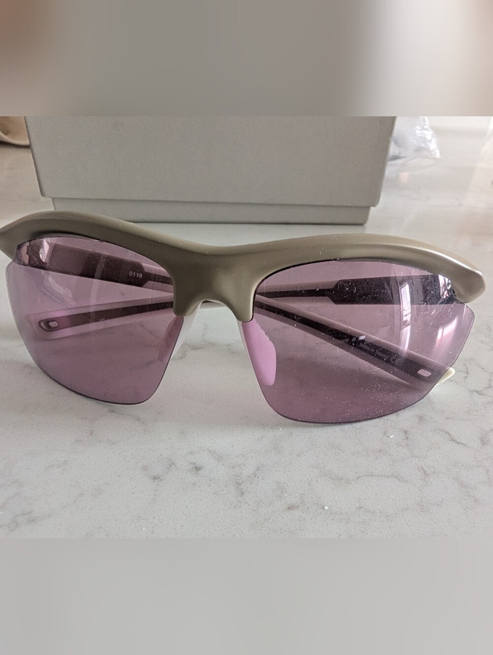 Westward Leaning Volt 02 Sunglasses in Pink Lenses and Tan Frame - Picture 4 of 7